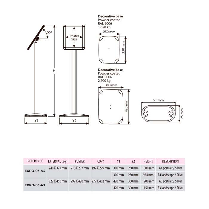 porta menus A4 y A3 